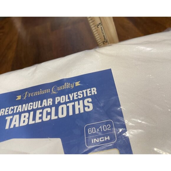 Wealuxe Tablecloths White Rectangular Polyester Tablecloths 60x102 Inches 2 Pack - Picture 10 of 10